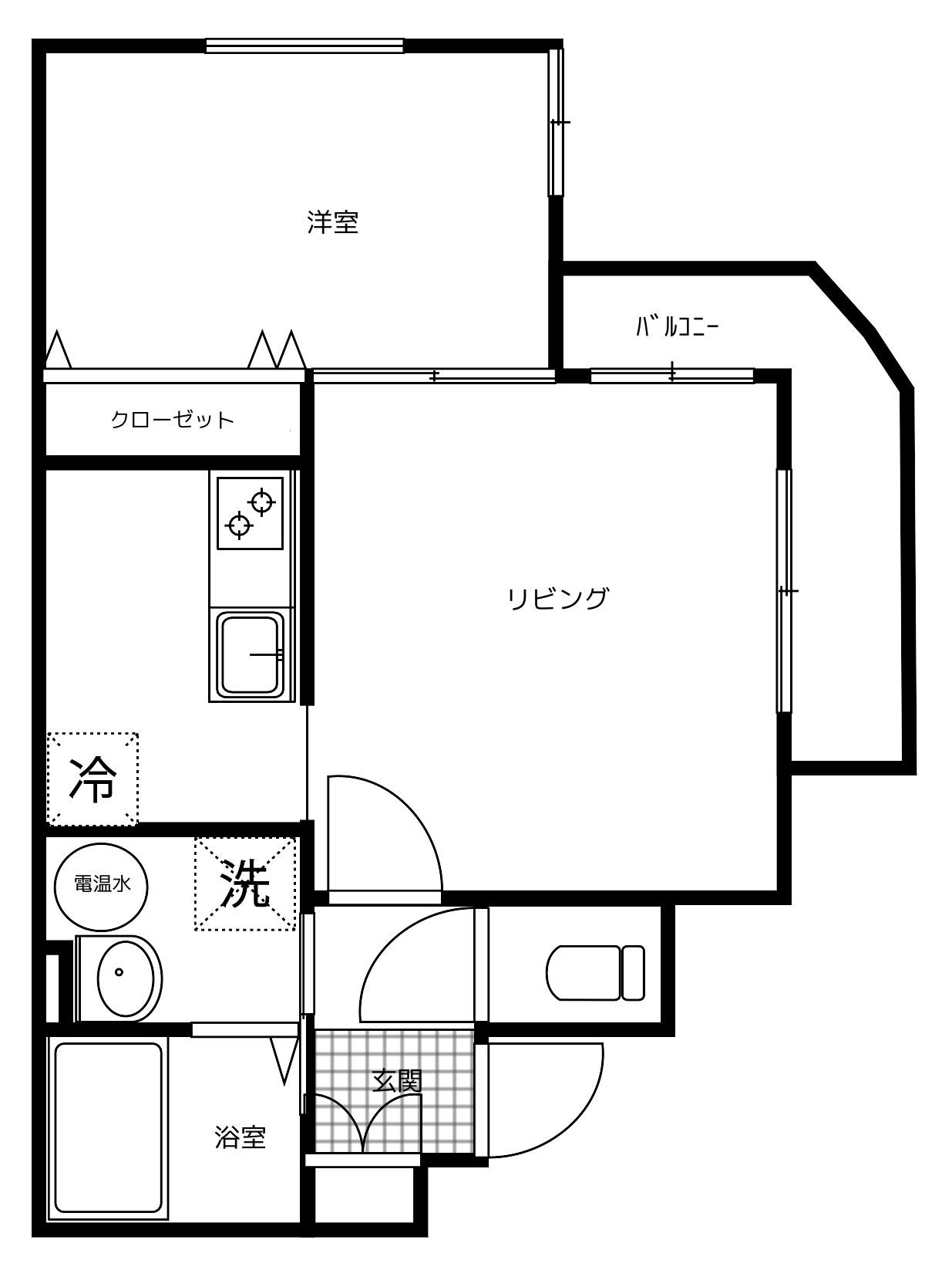 TURAN HASSAMUI(1LDK/2階)の間取り写真