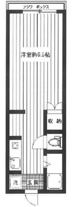 アカツキハイム(ワンルーム/1階)の間取り写真