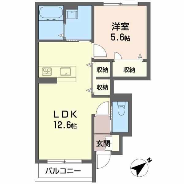 ドリーミオ(1LDK/1階)の間取り写真