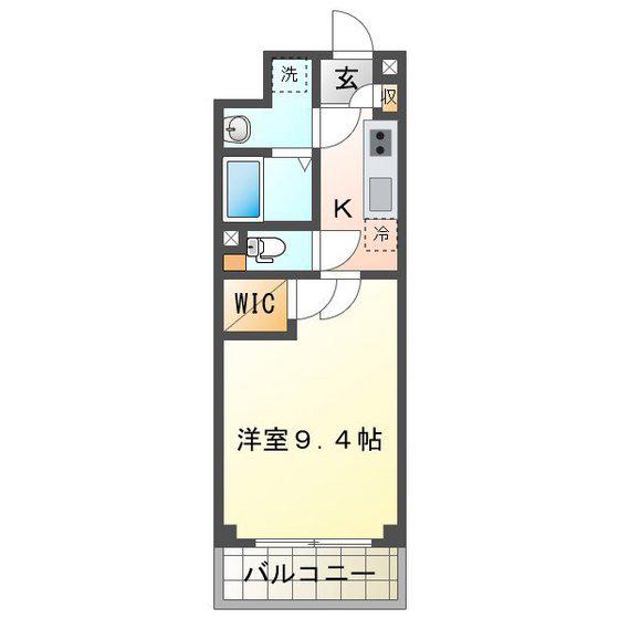 S-FORT四日市元町(1K/4階)の間取り写真