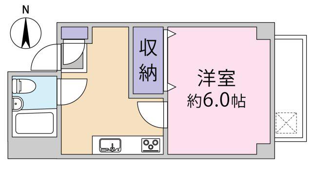 シーボニア(1K/6階)の間取り写真