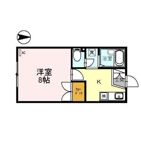 ワンズ20 A棟(1K/1階)の間取り写真