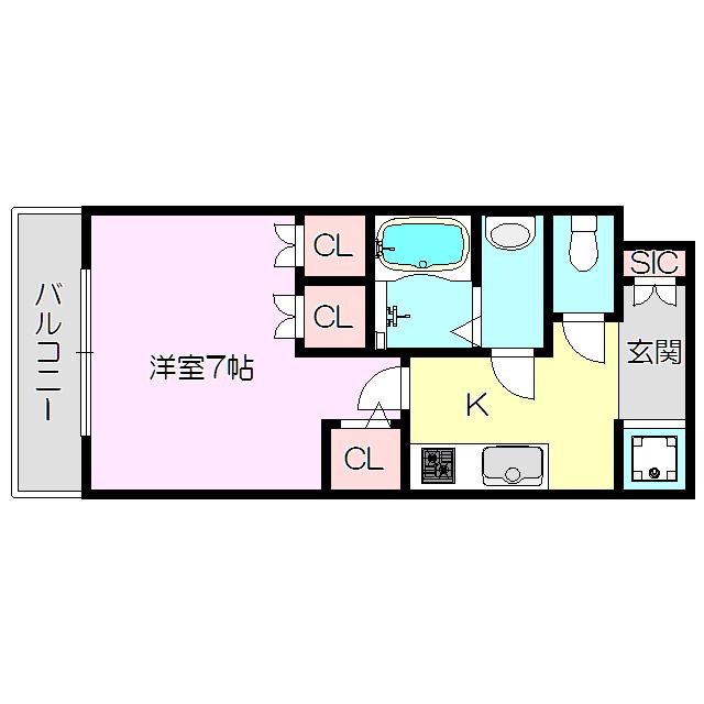 アルティザ淡路駅東(1K/5階)の間取り写真