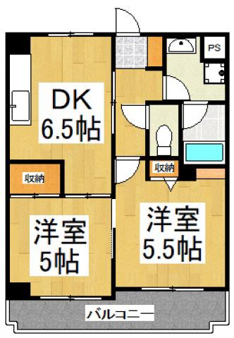 APEX志木(2DK/2階)の間取り写真