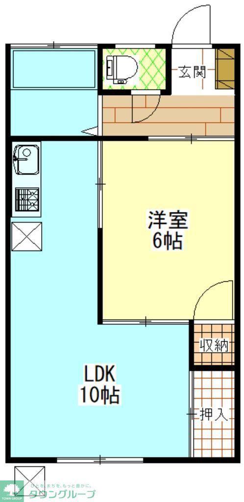 第一山本ハイツ(1LDK/1階)の間取り写真