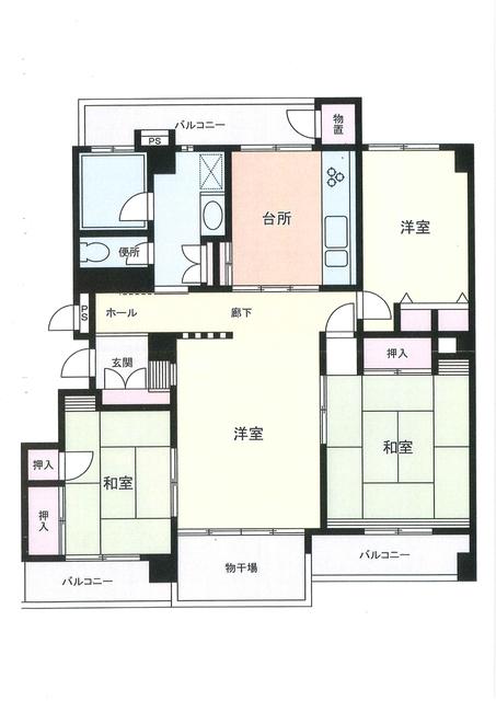 レジデンス富樫(3LDK/3階)の間取り写真
