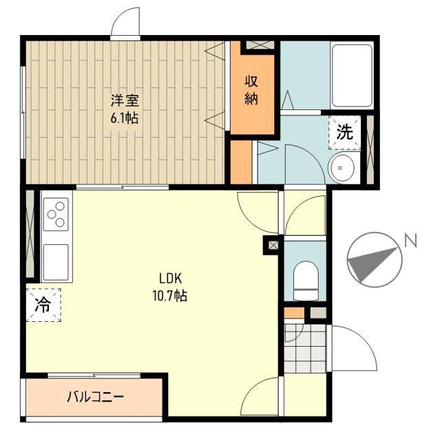 キーストン(1LDK/3階)の間取り写真