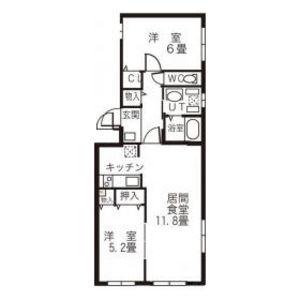 センテベーネ(2LDK/3階)の間取り写真