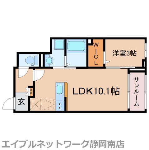 リヴェール高岡(1LDK/1階)の間取り写真