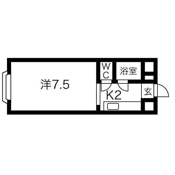 ハイデンスMM八軒(1K/4階)の間取り写真