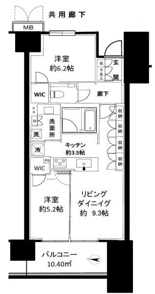 プレミスト有明ガーデンズ(2LDK/3階)の間取り写真