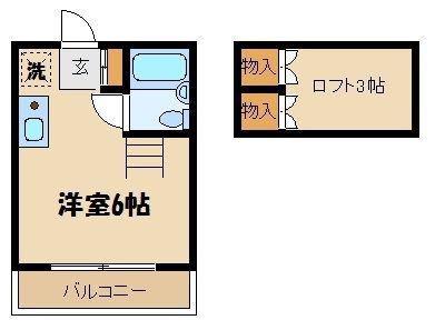 ロイヤルクレスト学園西(ワンルーム/2階)の間取り写真