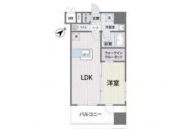 テルコート薬院(1LDK/13階)の間取り写真