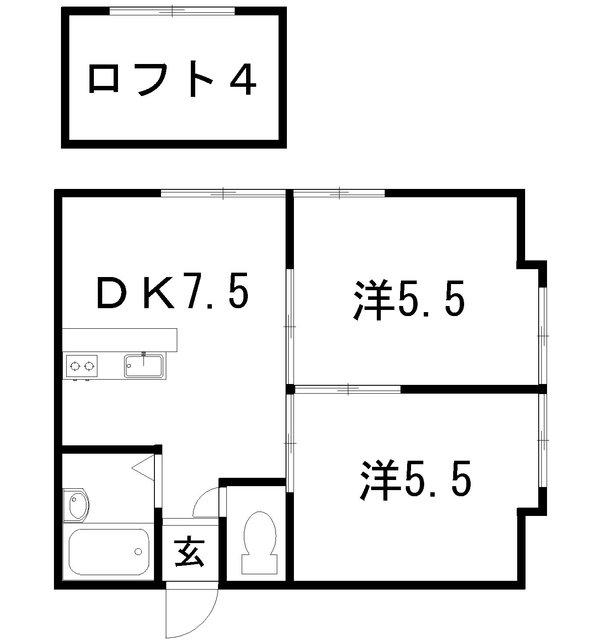 エトワール山本(2DK/2階)の間取り写真