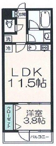 クリフビレッジ G棟(1LDK/2階)の間取り写真