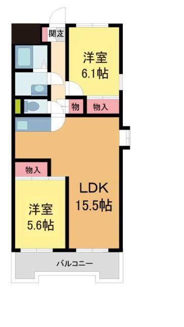 大仁マンション(2LDK/1階)の間取り写真