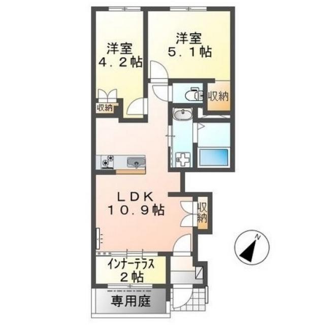 カノープス(2LDK/1階)の間取り写真