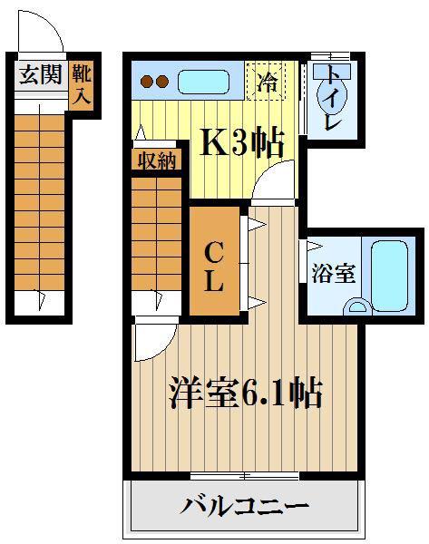 セレーノ・テッラ(1K/2階)の間取り写真