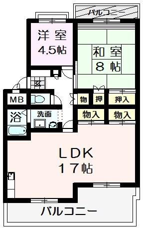オークハイツII(2LDK/3階)の間取り写真