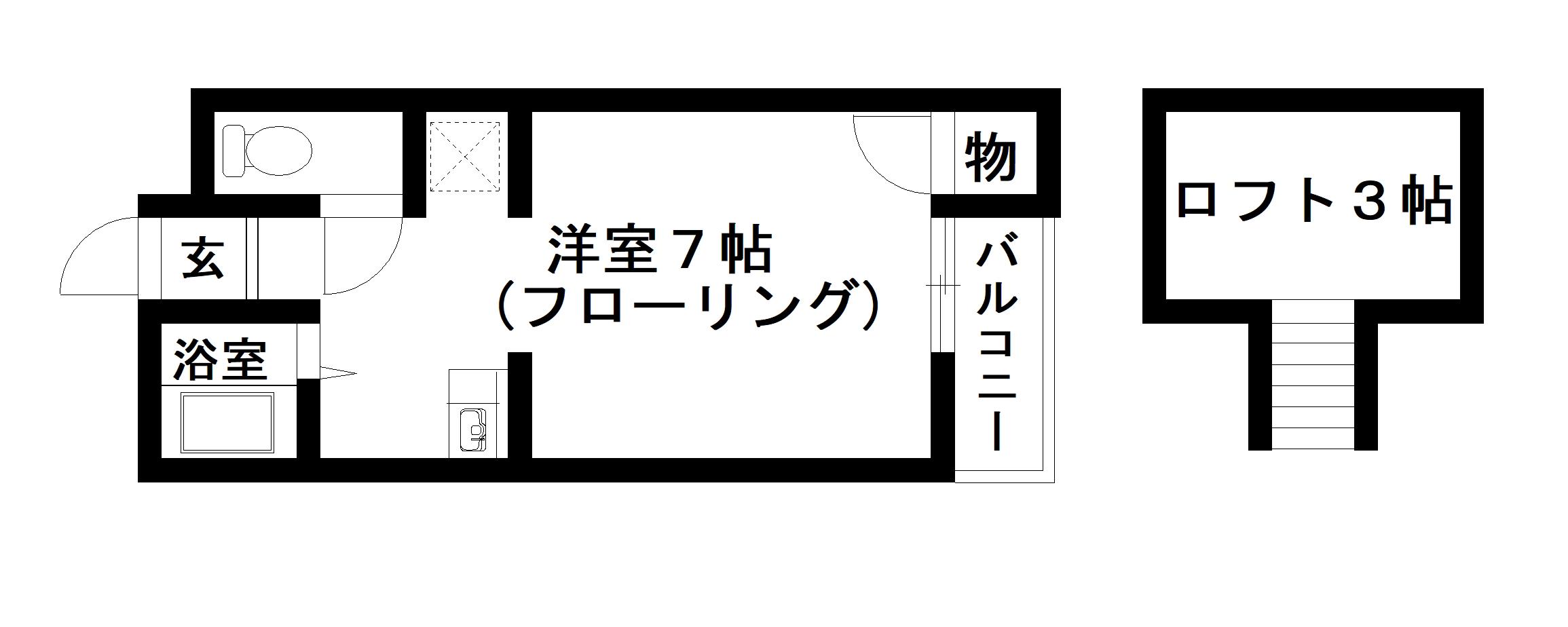 メゾン早良I(1K/1階)の間取り写真