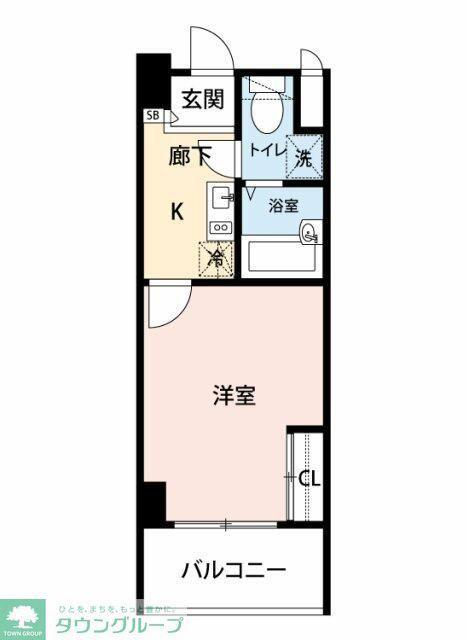 FLAT船橋(1K/4階)の間取り写真