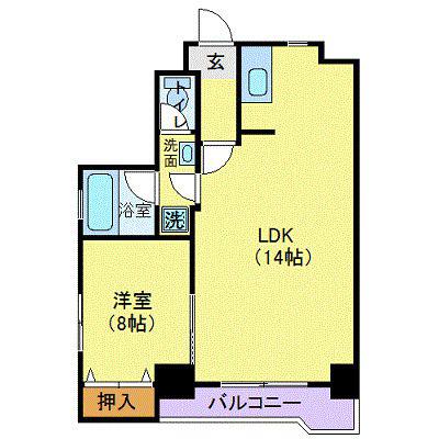 RETINA原町(1LDK/6階)の間取り写真