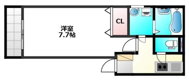 クレフラスト三方原(1K/2階)の間取り写真