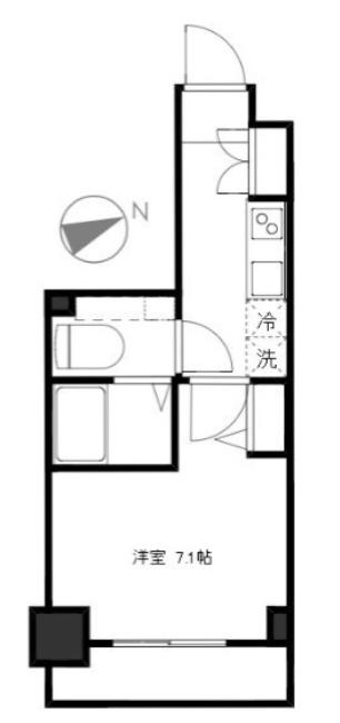 ラスカシエロ下北沢(1K/4階)の間取り写真