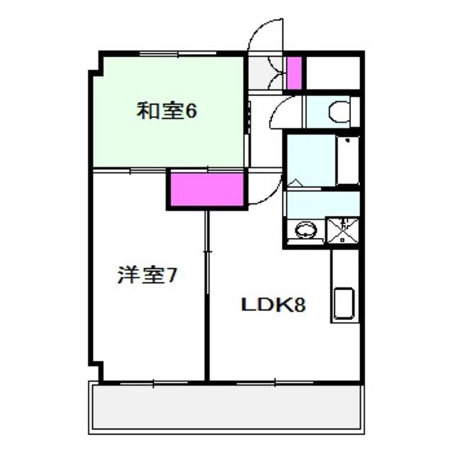 ウィンドヒル守口(2LDK/3階)の間取り写真
