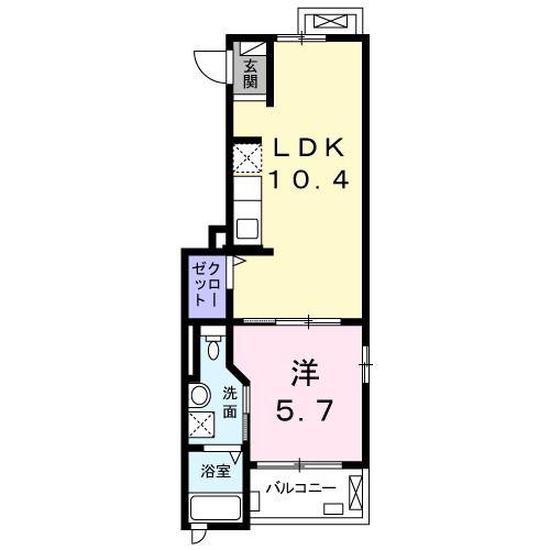 ルミエールハタ(1LDK/2階)の間取り写真