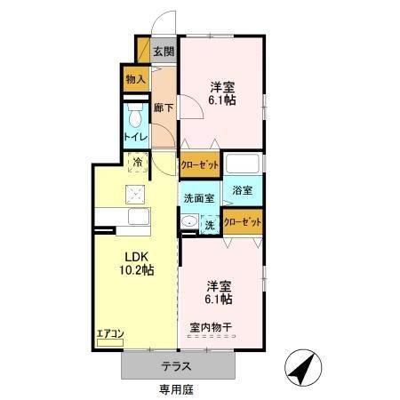 LIEN(2LDK/1階)の間取り写真