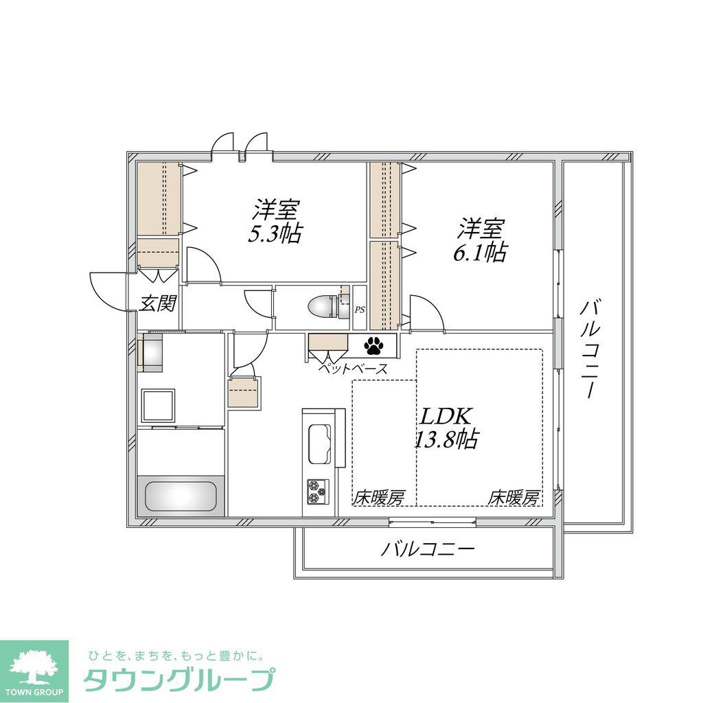 LA SEINE(2LDK/2階)の間取り写真