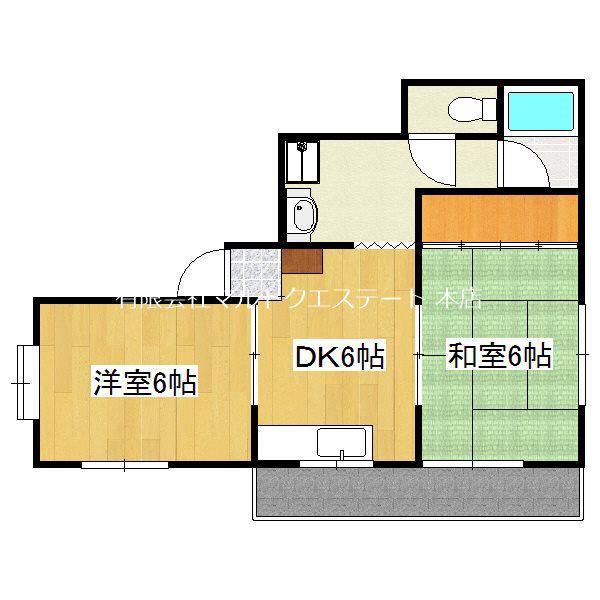 エクセレント紫原(2DK/2階)の間取り写真