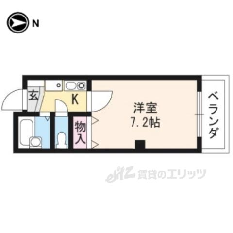 ラフィネK(1K/4階)の間取り写真