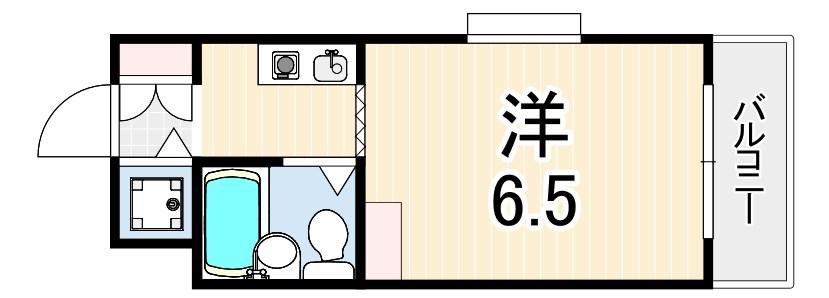 ジョイフル南塚口2号館(1K/3階)の間取り写真