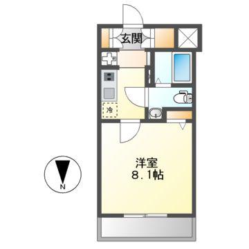 SHOKEN RESIDENCE名古屋サウス(1K/4階)の間取り写真