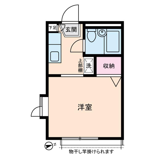 ピュアメゾンときわ台(ワンルーム/2階)の間取り写真
