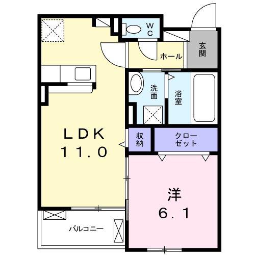 グランメゾンK(1LDK/2階)の間取り写真