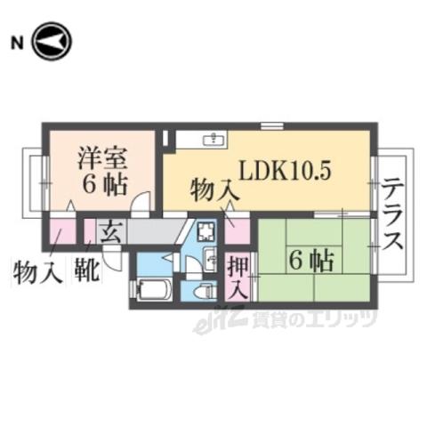 プリマベーラB(2LDK/2階)の間取り写真