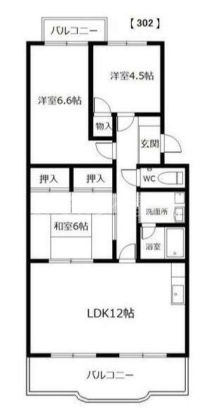 エスポワール(3LDK/3階)の間取り写真