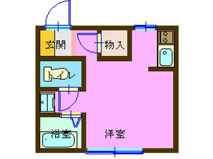 メゾンジュネス(ワンルーム/2階)の間取り写真