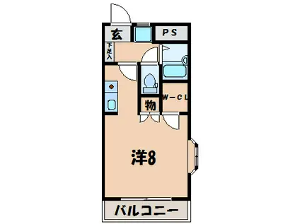 グラシアス・カザマ(ワンルーム/2階)の間取り写真