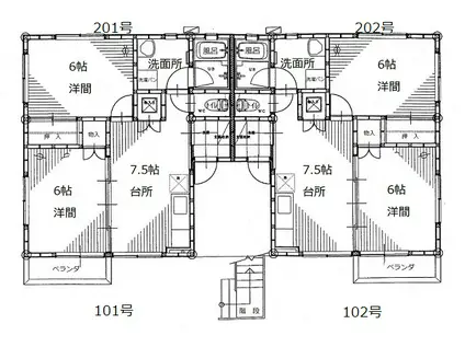 サンハイツ松尾(2DK/1階)の間取り写真
