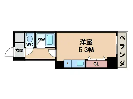 アヴァンセ播磨町(ワンルーム/8階)の間取り写真