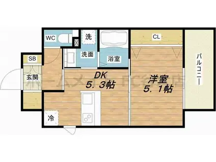 DA VINCHI(1DK/3階)の間取り写真