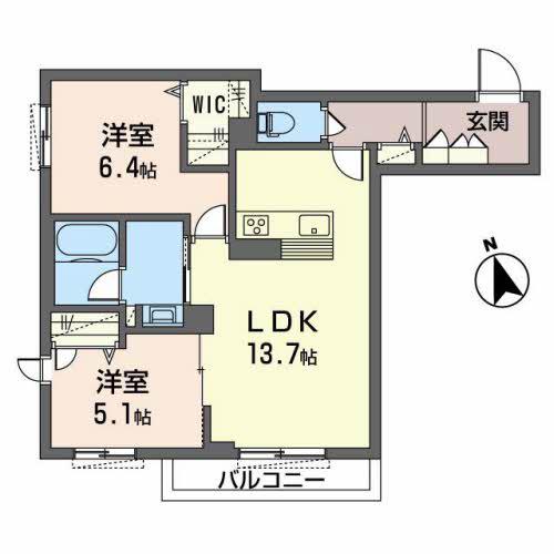 シャーメゾンSAWA (2LDK/2階)の間取り写真
