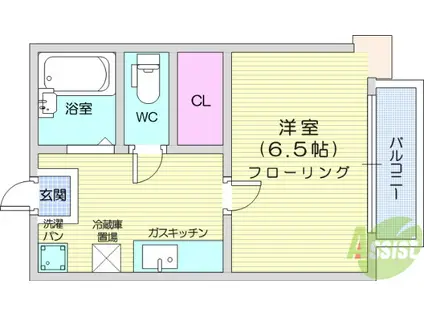 ガーデンワコー壱番館(1K/2階)の間取り写真