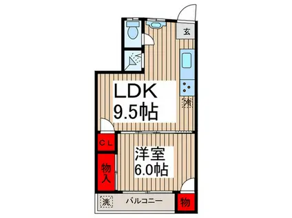 マコトビル(1LDK/4階)の間取り写真