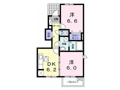 カーム・セイ II(2DK/1階)の間取り写真