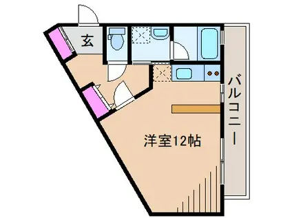 ソシア美春II(1K/1階)の間取り写真